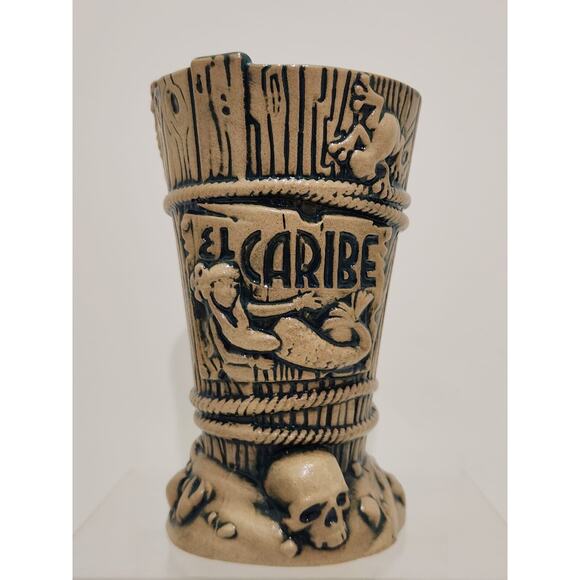 New Rare EL CARIBE Bar Pasadena Tiki Mug Mermaid Sea Crab Skull By TIKI FARM - Picture 2 of 13